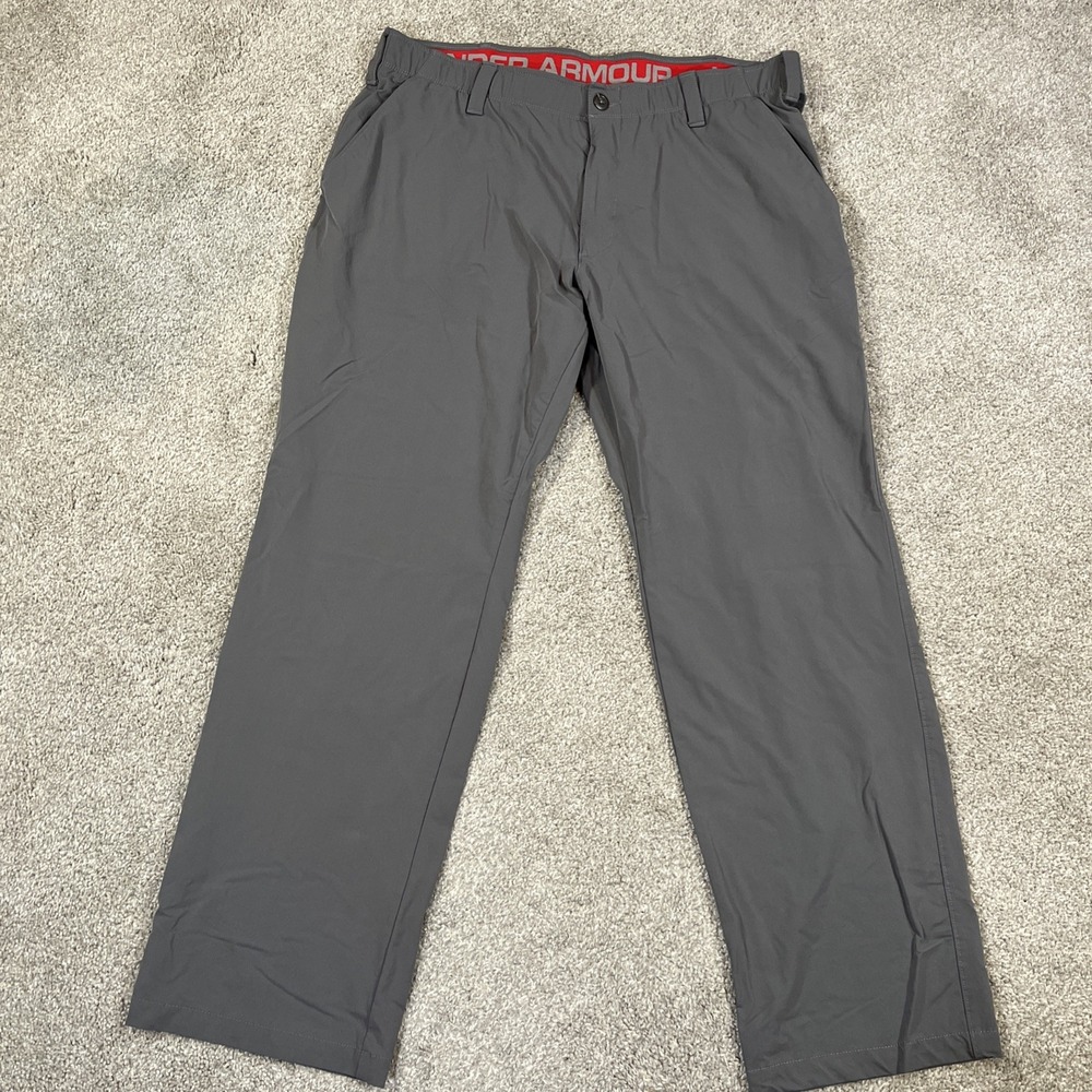 Under Armour Men's Golf Pants 40x32 Gray‎ Performance Stretch UA Tapered Fit
